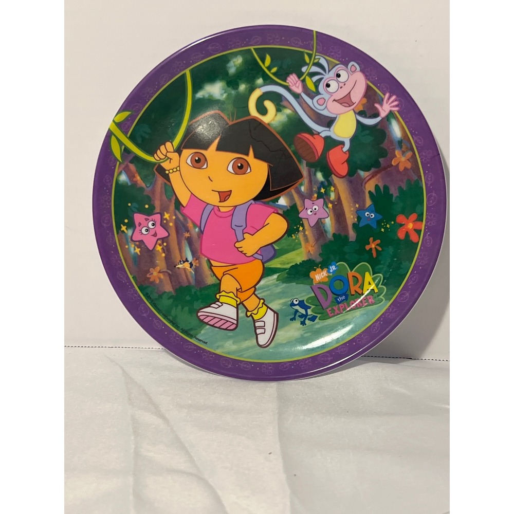 Zak Designs Dora the Explorer Melamine Plate 8in Purple Nick Jr Boots‎ Vintage